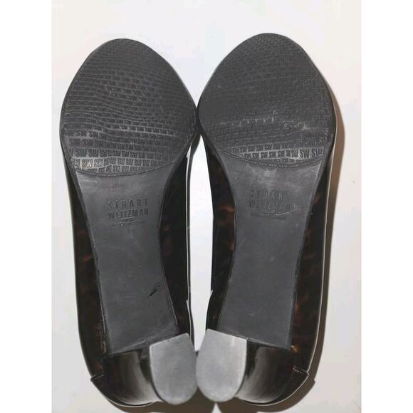 NEW! Stuart Weitzman Easily Elastic Pump Patent Leather Tortoise Shell Toe Sz 8 - Picture 8 of 9